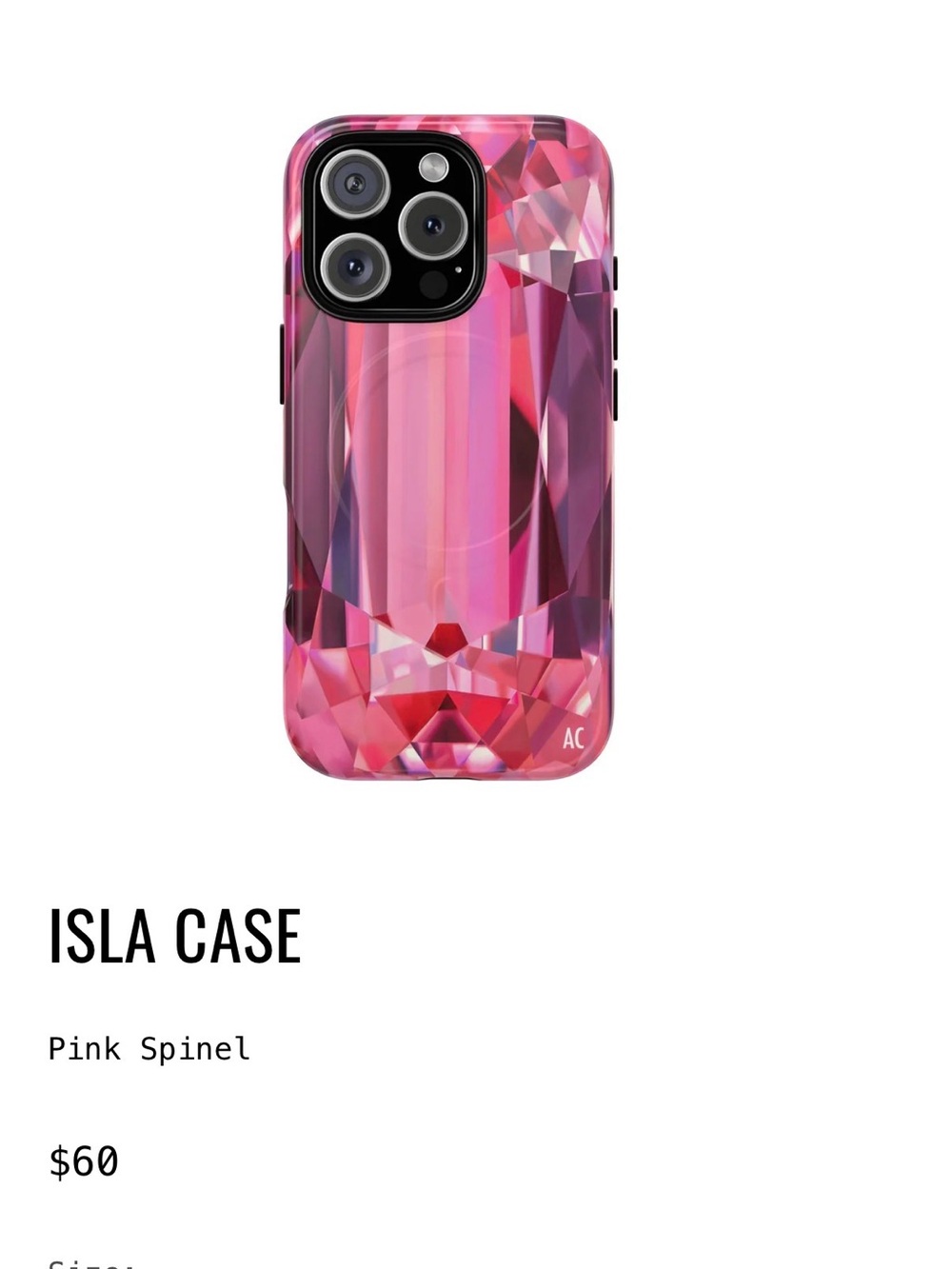 Angie Crabtree Art Clas iPhone 15 pro max case pink spinel